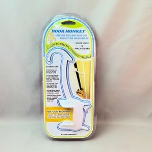 Door Monkey Door Lock and Pinch Guard Kids Pets White NEW Child Safety No Tools